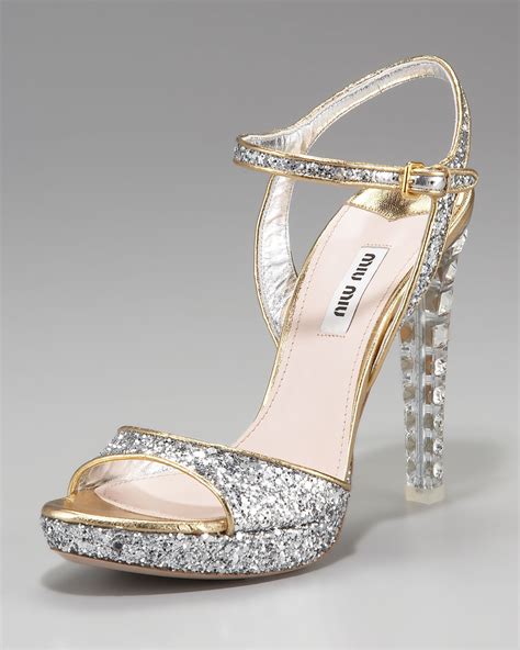 miu miu shoes sparkly heels|miumiu designer heels.